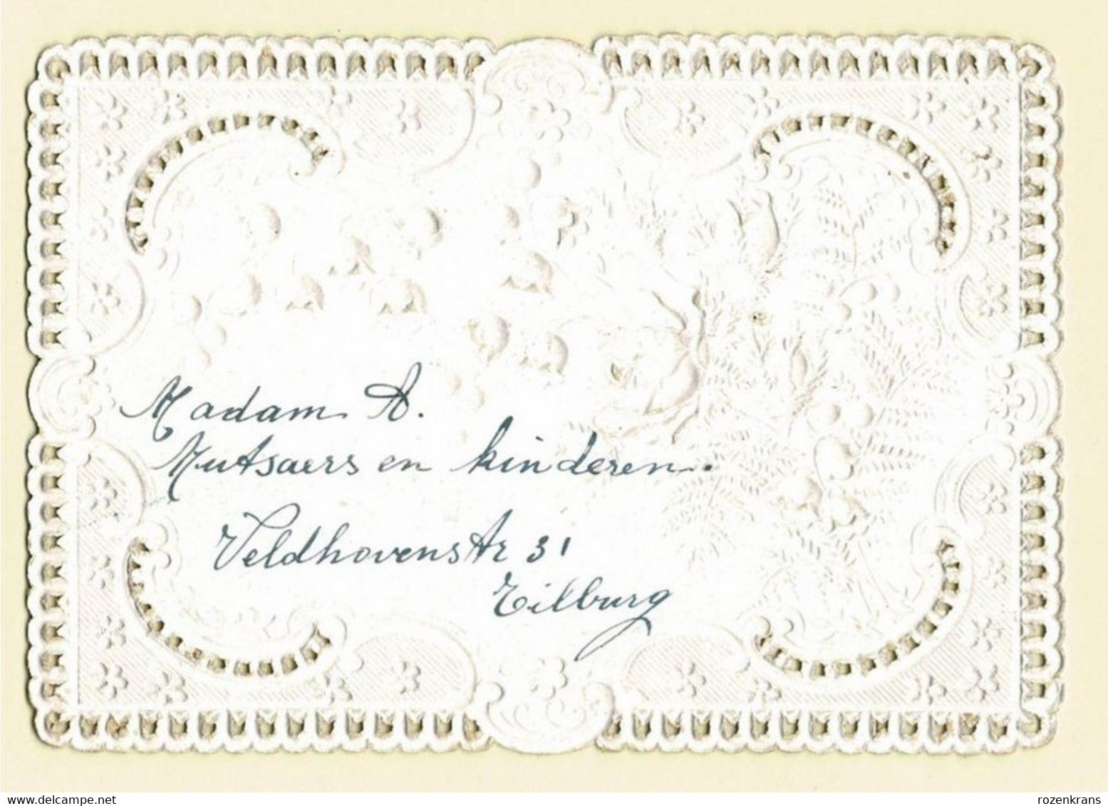 Bonne Annee Gelukkig Nieuwjaar Carte Dentellee Gaufree Embossed Canivet Fleurs Flowers Fam Mutsaers Tilburg - Flowers