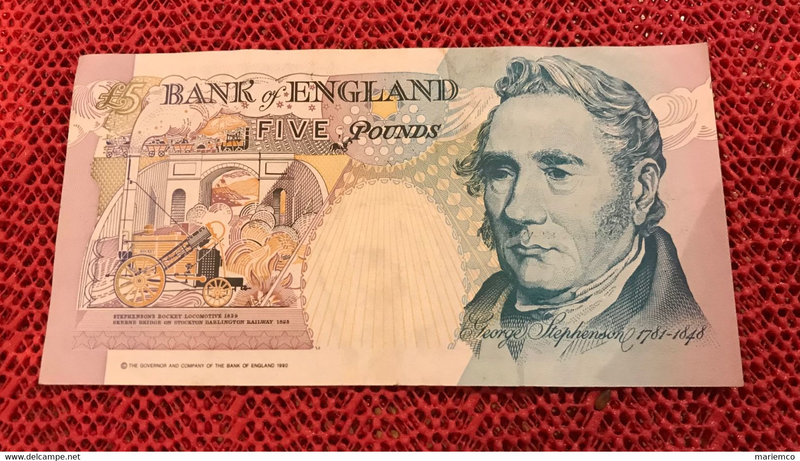 BILLET 5 POUNDS  1990 ANGLETERRE BE - 5 Pounds