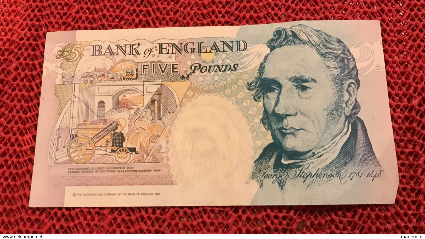 BILLET 5 POUNDS  1990 ANGLETERRE TBE - 5 Pounds