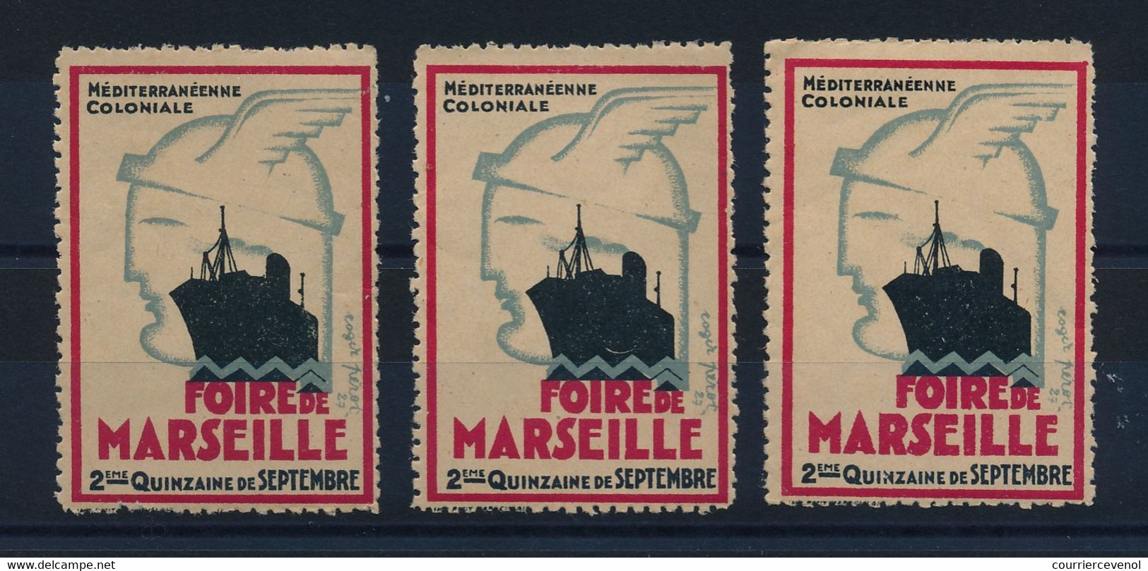 FRANCE - 3 Vignettes "Foire De Marseille - 2eme Quinzaine De Septembre" - Neuves - Autres & Non Classés