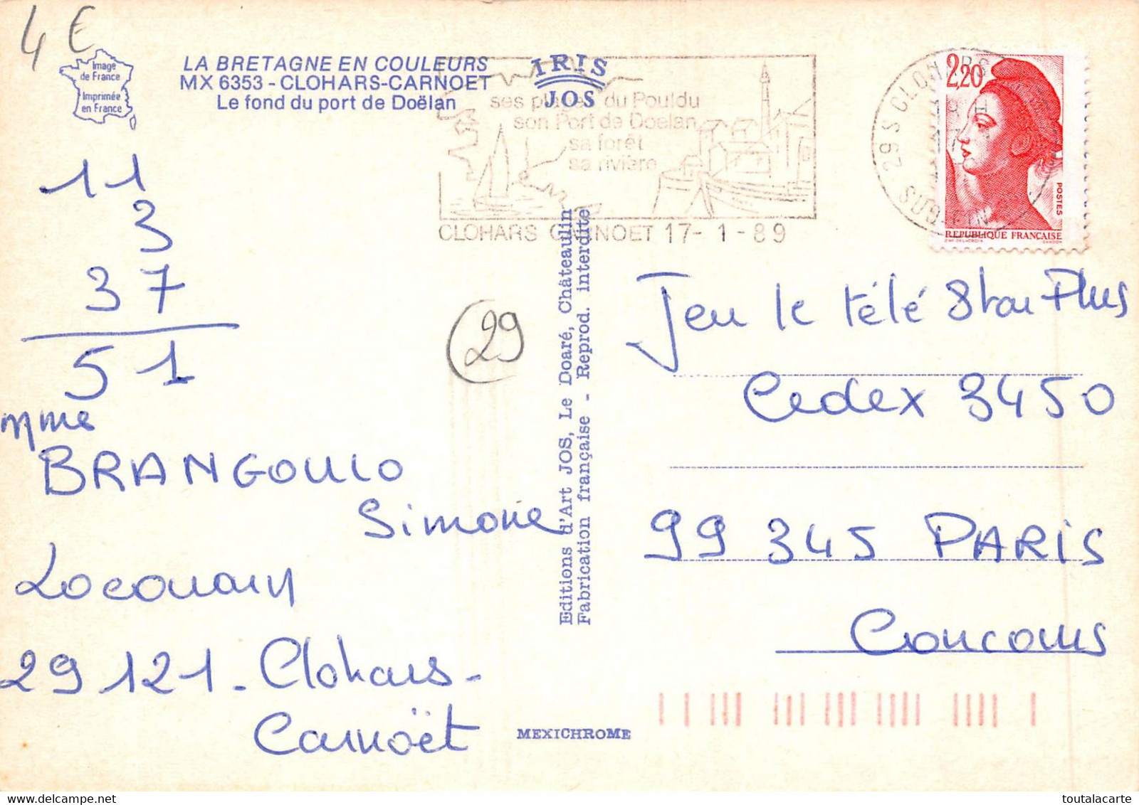 CPSM 29 CLOHARS-CARNOET LE FOND DU PORT DE DOELAN - Clohars-Carnoët