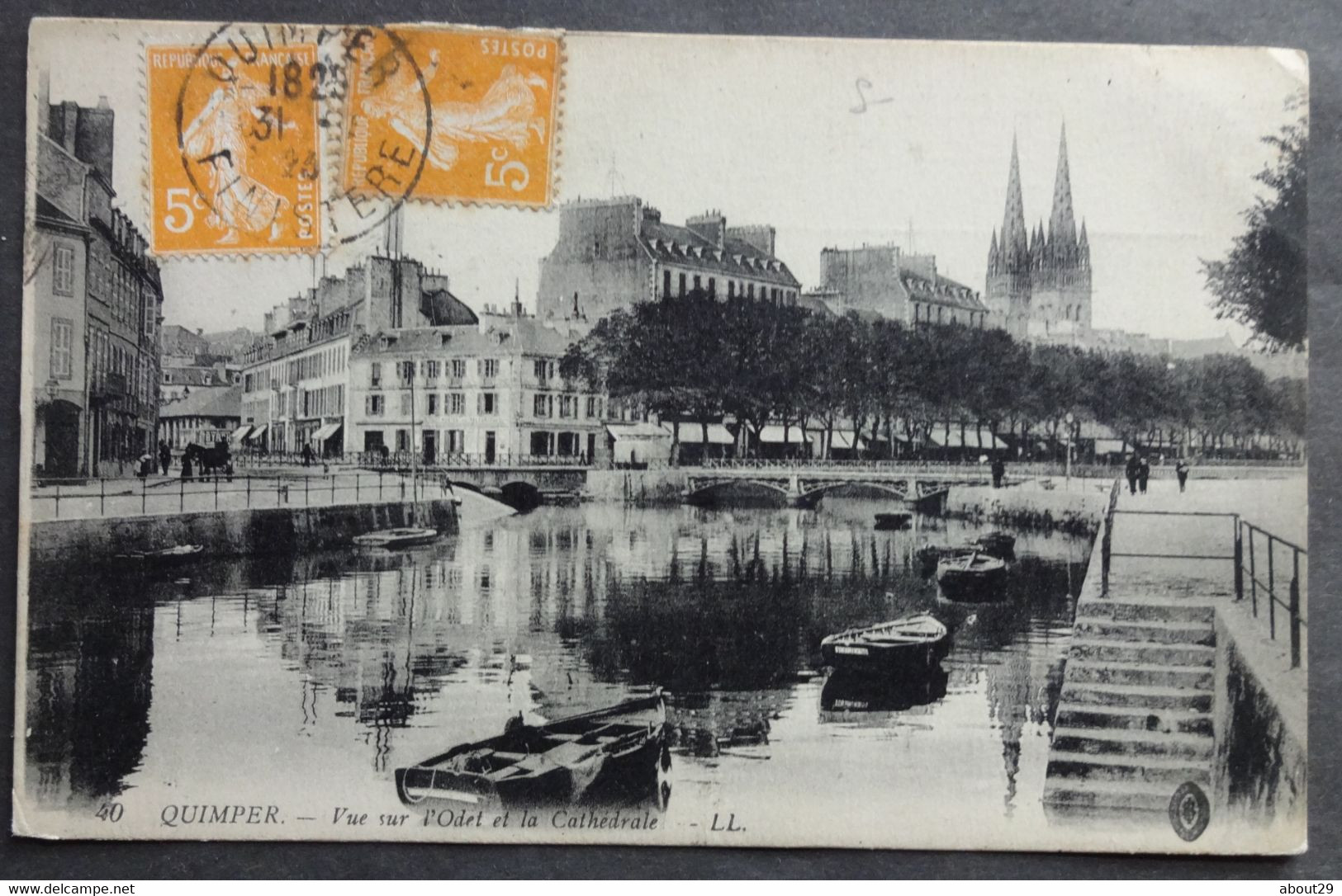 CPA 29 QUIMPER - Vue Sur L'Odet Et La Cathédrale - Edit. LL 40 - Réf. I 228 - Quimper