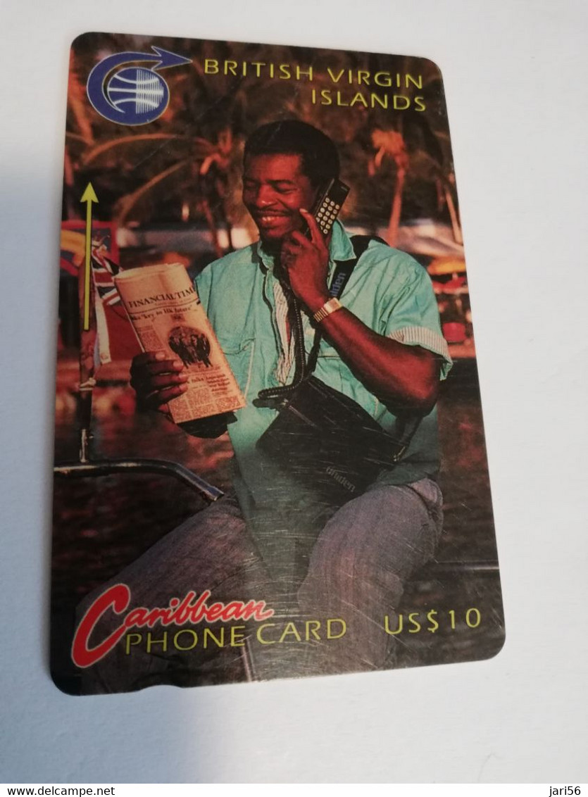 BRITSCH VIRGIN ISLANDS  US$ 10,-  BVI-3B  MAN ON PHONE  3CBVB     Fine Used Card   ** 6520 ** - Jungferninseln (Virgin I.)