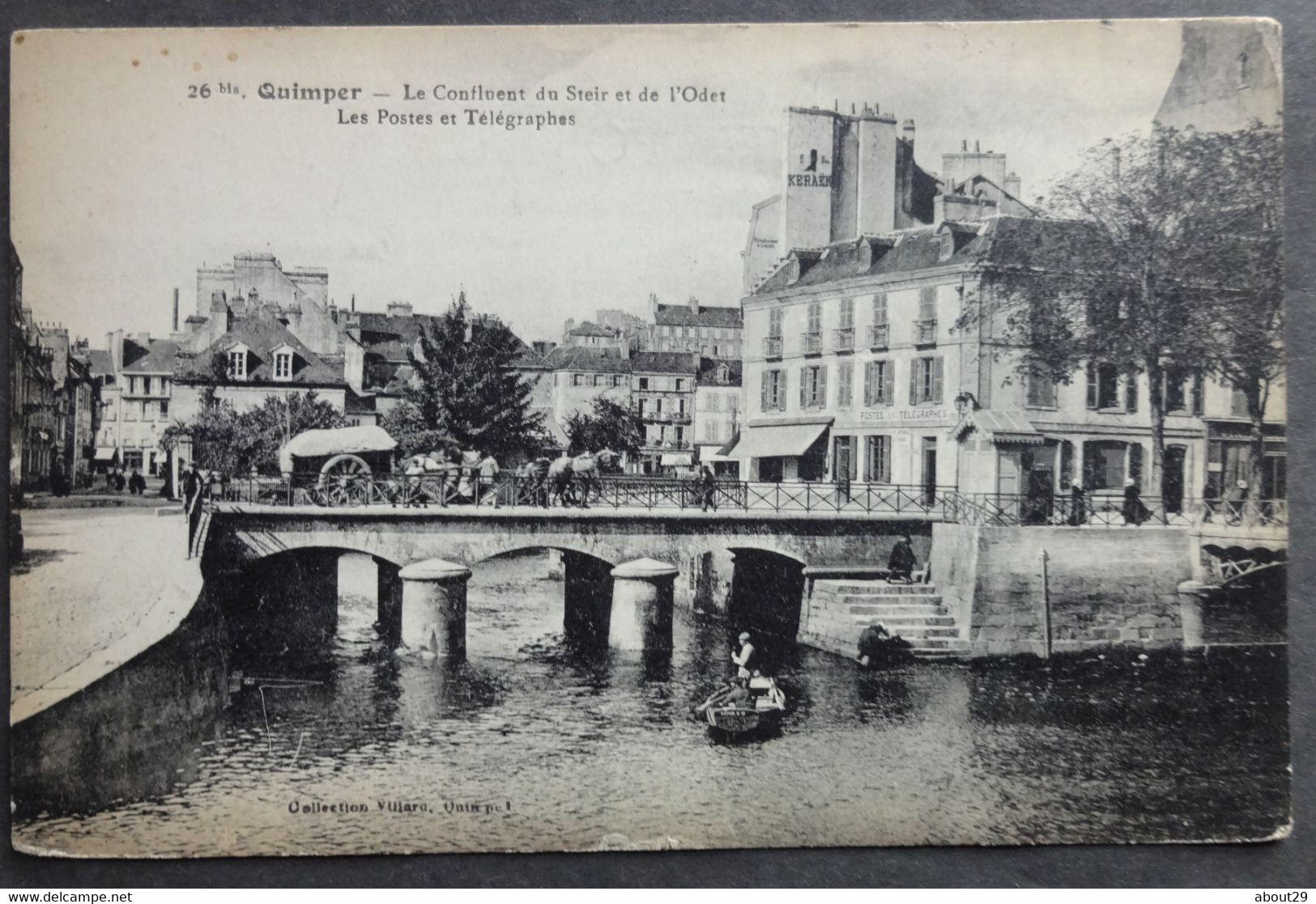 CPA 29 QUIMPER - Le Confluent Du Steir Et De L'Odet - Les Postes Et Télégraphe - Edit. Villard 26 Bis - Réf. I 230 - Quimper