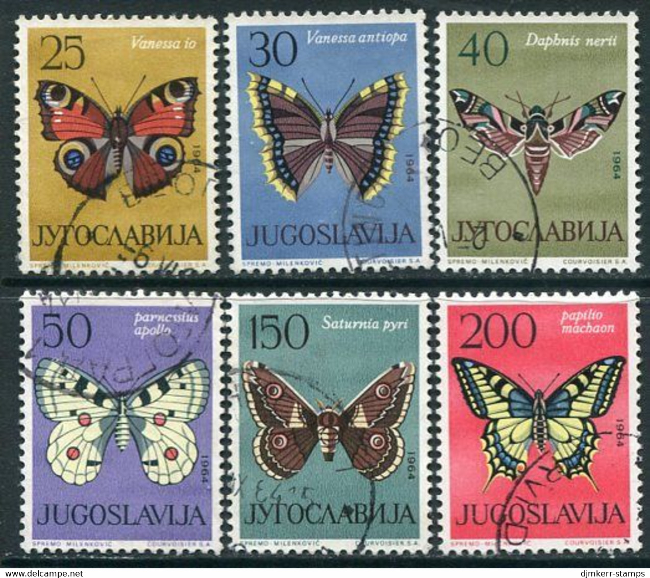 YUGOSLAVIA 1964 Butterflies  Used.  Michel 1069-74 - Usati