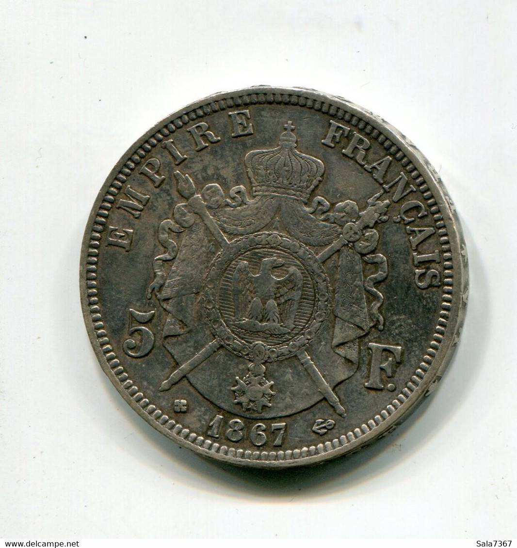 Napoléon III- 5 Francs 1867 BB - 5 Francs