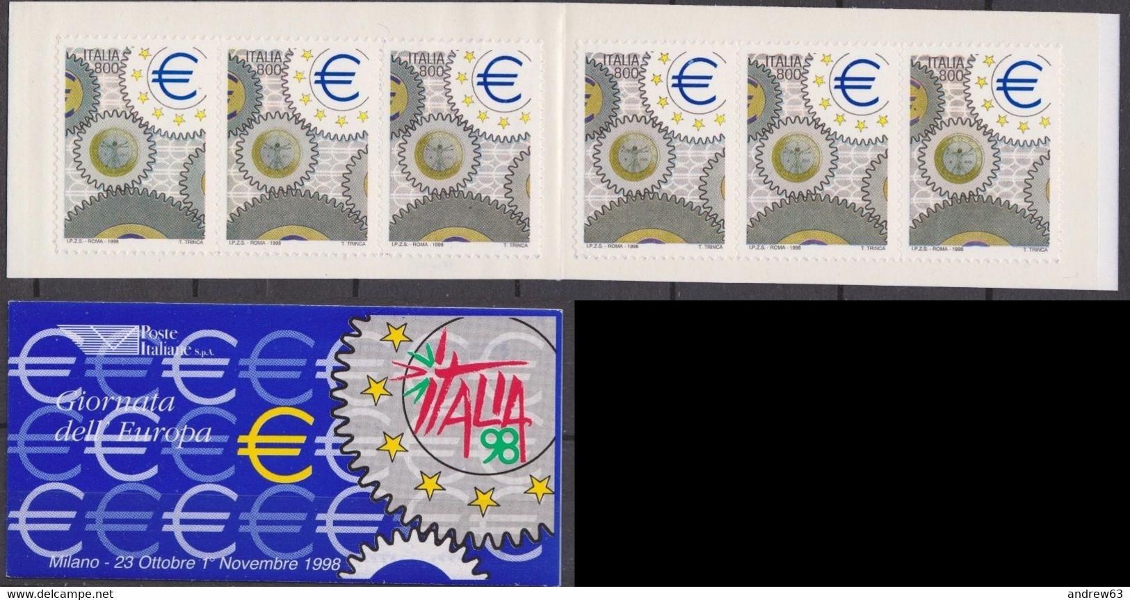 ITALIA - ITALY - ITALIE - 1998 - Esposizione Mondiale Di Filatelia (6 Esemplari Da 800 L., Autoadesivi) - Libretto L18 - - Carnets