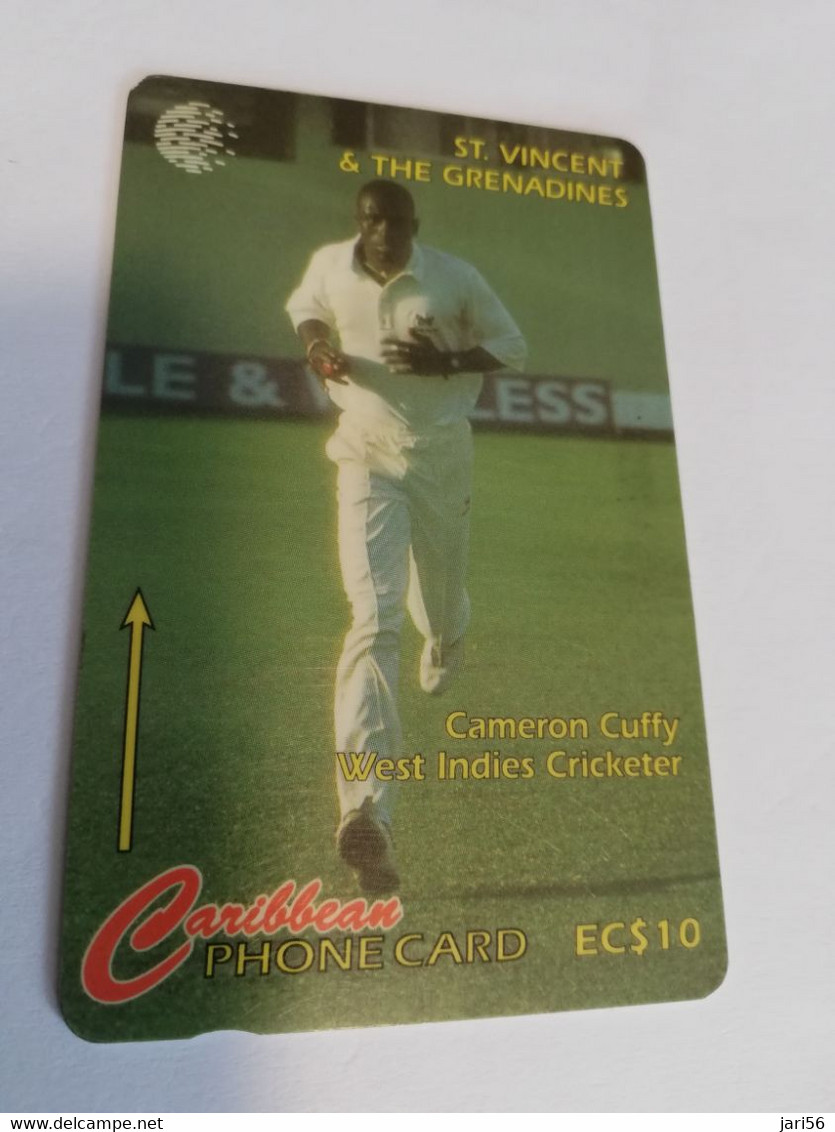 ST VINCENT & GRENADINES  GPT CARD   $ 10- 142CSVD   CRICKETER CAMERON CUFFY       C&W    Fine Used  Card  **6524** - St. Vincent & The Grenadines