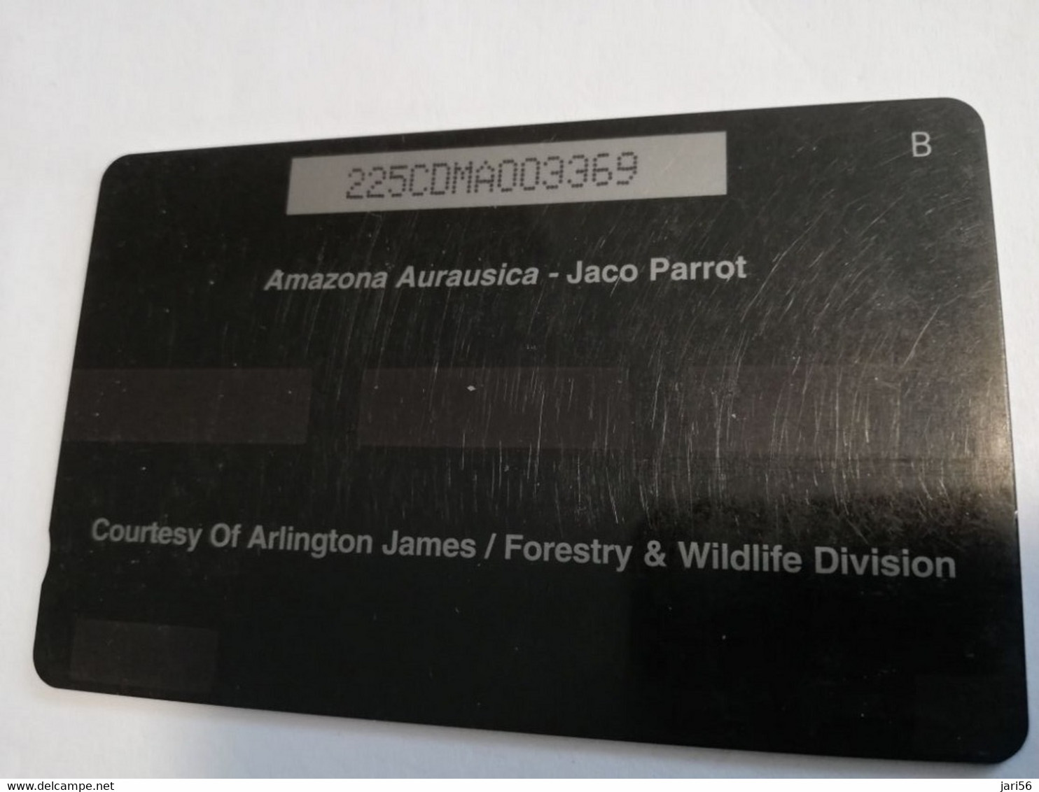 DOMINICA / $10,- GPT CARD  225CDMA    JACO PARROT /  BIRD    Fine Used Card  ** 6527** - Dominica