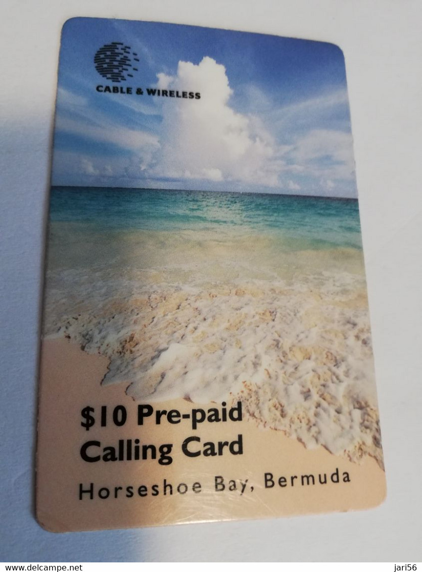 BERMUDA  $10,-  C&W  BERMUDA     HORSESHOE BAY    PREPAID CARD  Fine USED  **6528** - Bermuda