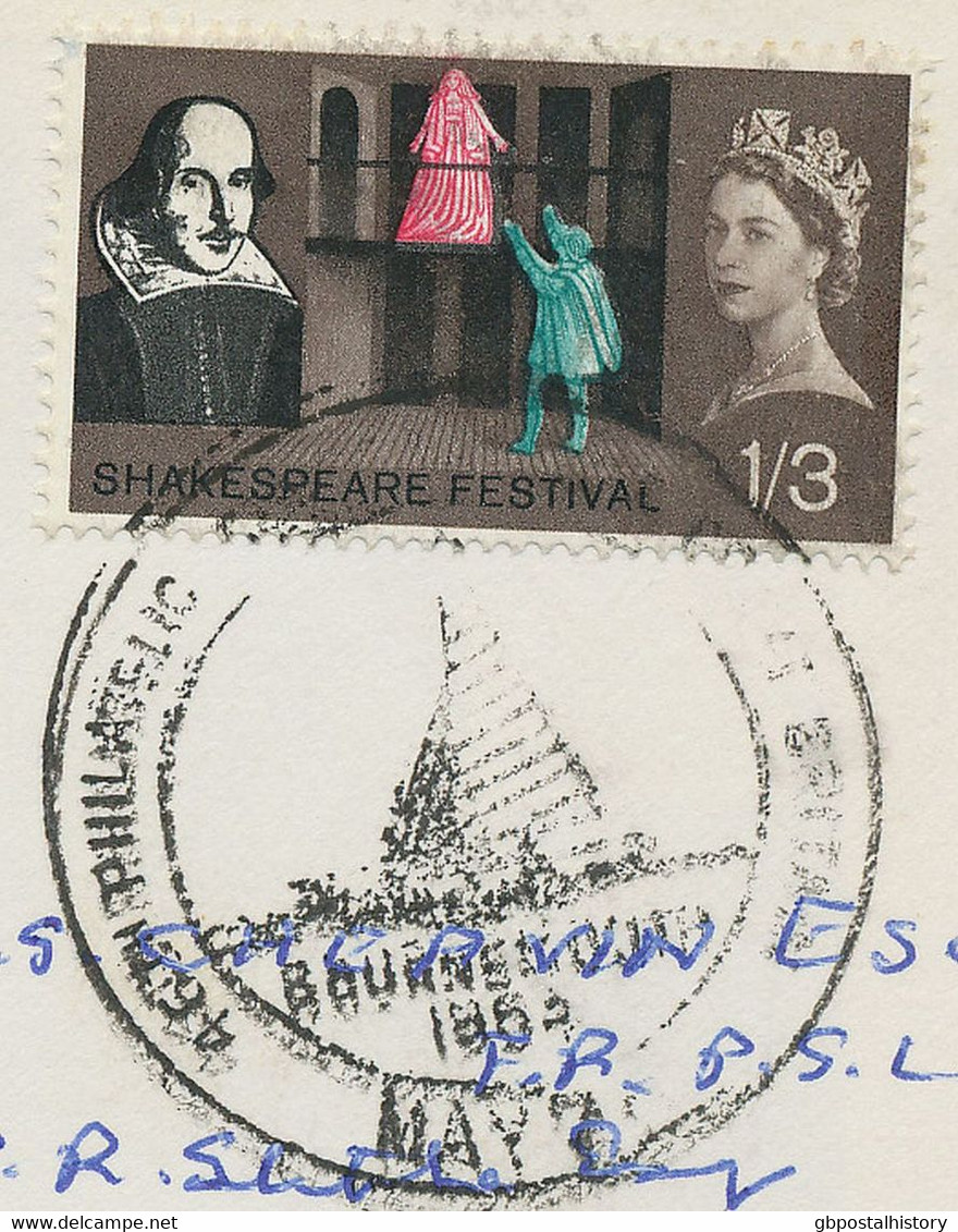 GB 1964 Shakespeare 1/3 Souvenir Cover 46th Philatelic Congress Of Great Britain Bournemouth Superb Airmail Cover To SWA - Brieven En Documenten