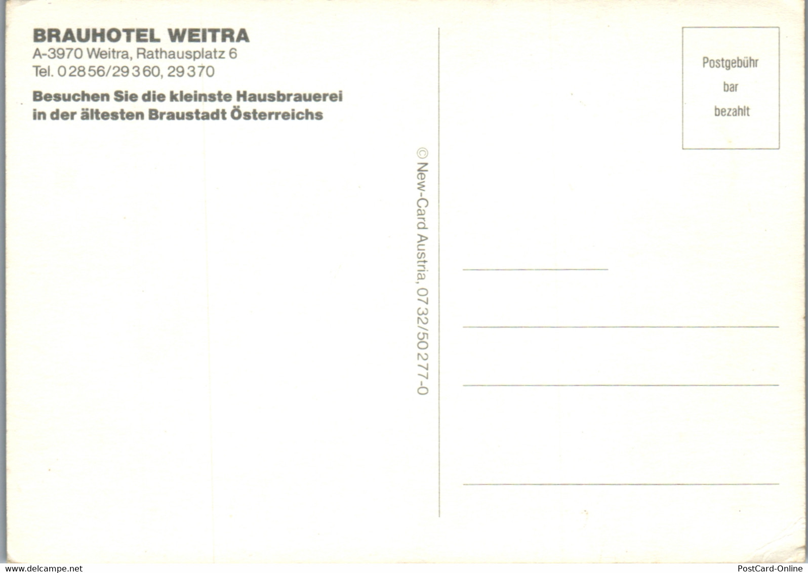 21833 - Niederösterreich - Weitra , Brauhotel , Brauhaus - Weitra