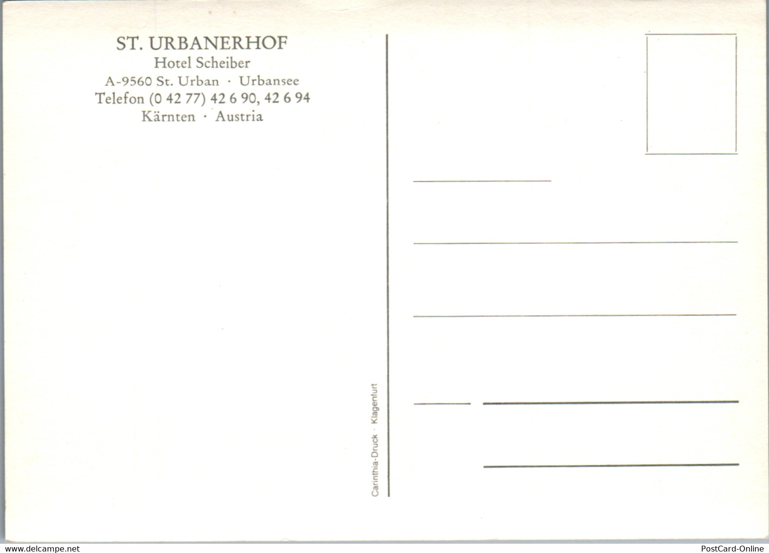 21852 - Kärnten - St. Urban , St. Urbanerhof , Hotel Scheiber , Urbansee - Feldkirchen In Kärnten