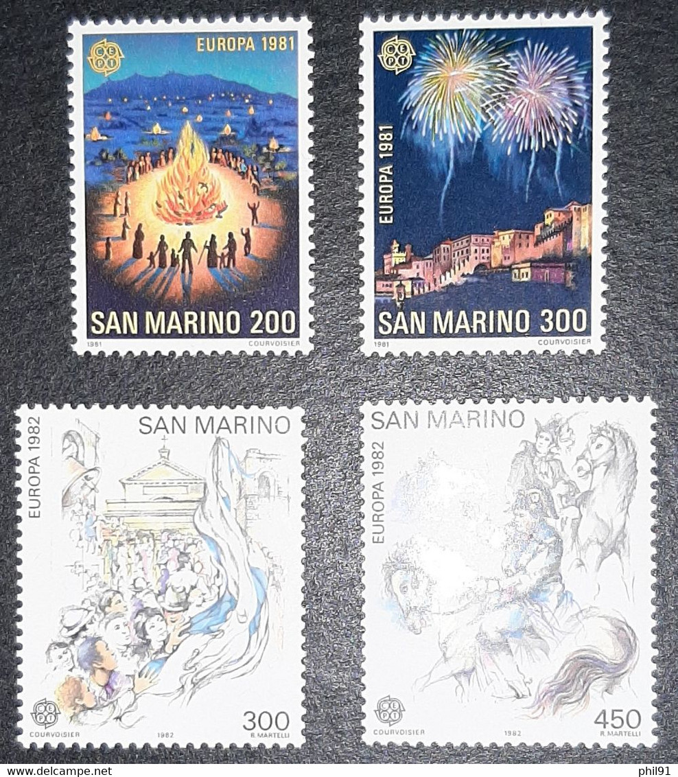 SAINT MARIN    Europa 1981 Et 1982   N° Y&T  1024, 1025, 1055 Et 1056  ** - Ungebraucht