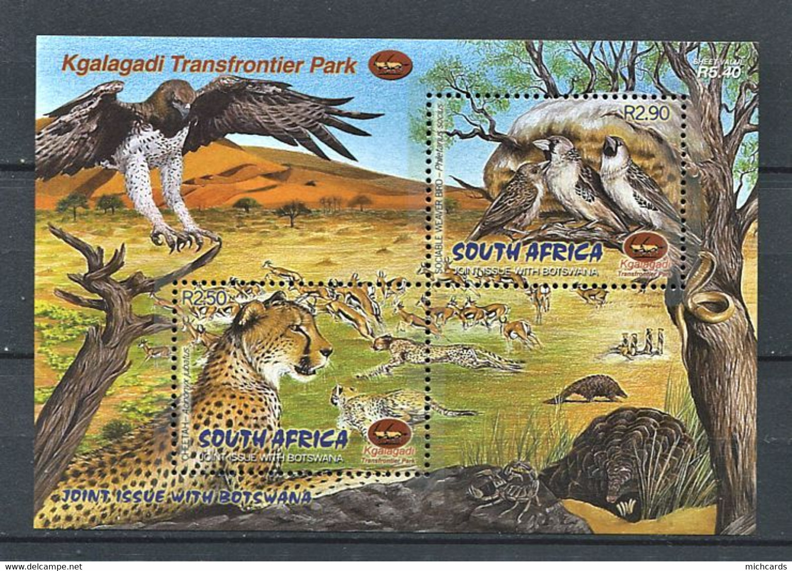 267 AFRIQUE Du SUD 2001 - Yvert BF 81 - Felin Oiseau Tortue - Neuf ** (MNH) Sans Charniere - Neufs