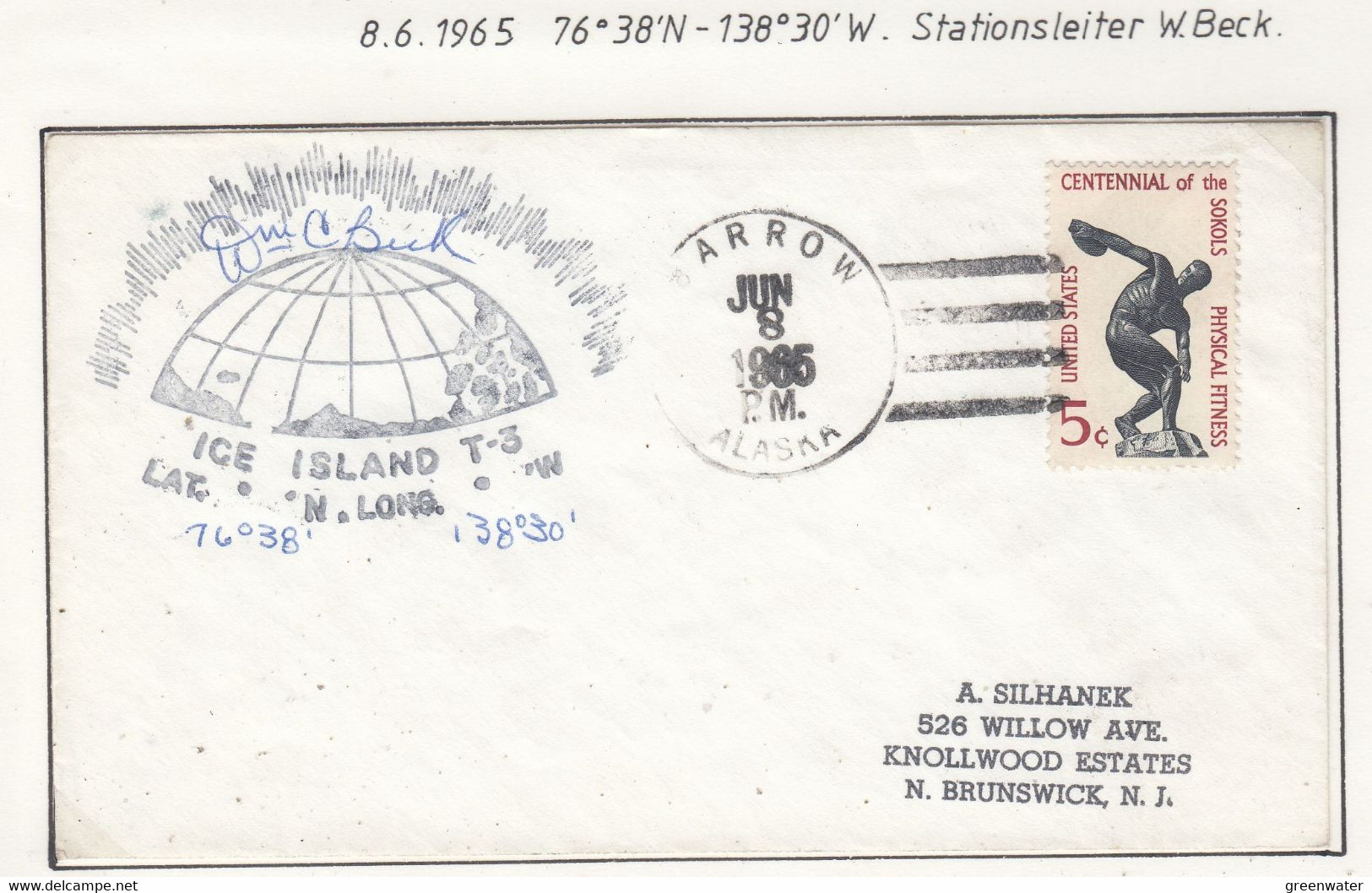 USA Driftstation ICE-ISLAND T-3 Cover Ice Island T3-Periode 4 Ca JUN 8 1965  (DR117A) - Stations Scientifiques & Stations Dérivantes Arctiques