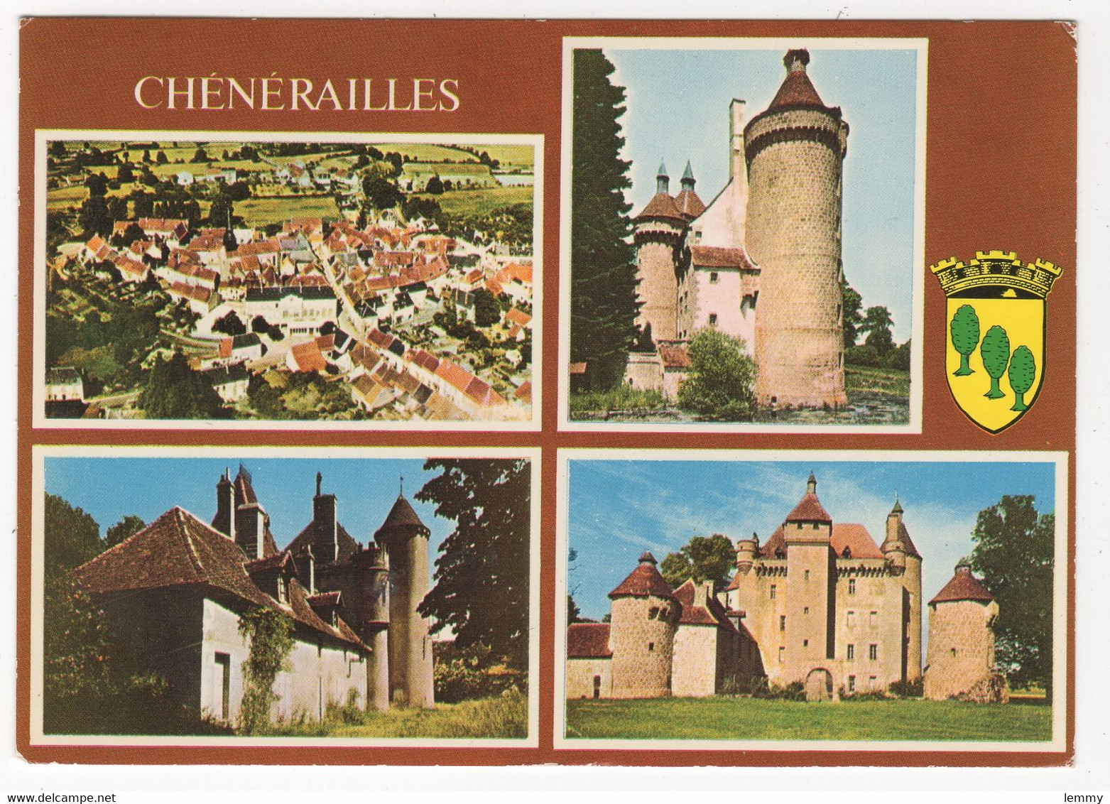 23*** CHENERAILLES - Vue Aérienne - CHATEAUX De VILLEMONTEIX, D'ETRANGSANNES, D'ORGNAT - 1975 - Chenerailles