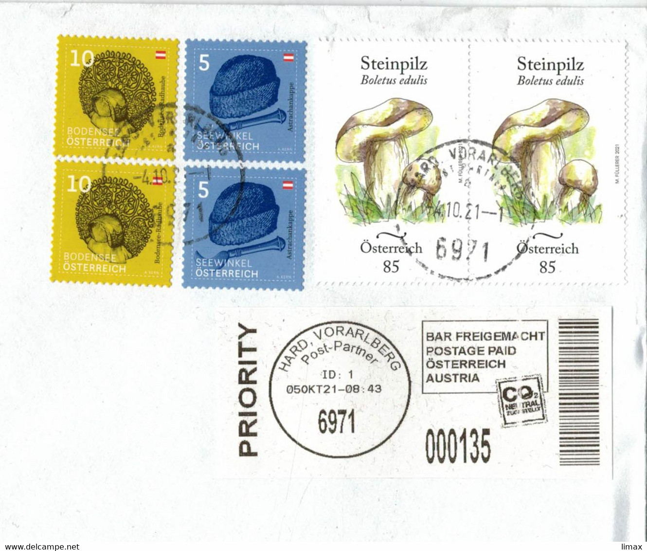 Hard Vorarlberg - Steinpilz 6971 2021 Boletus Label BST - Lettres & Documents