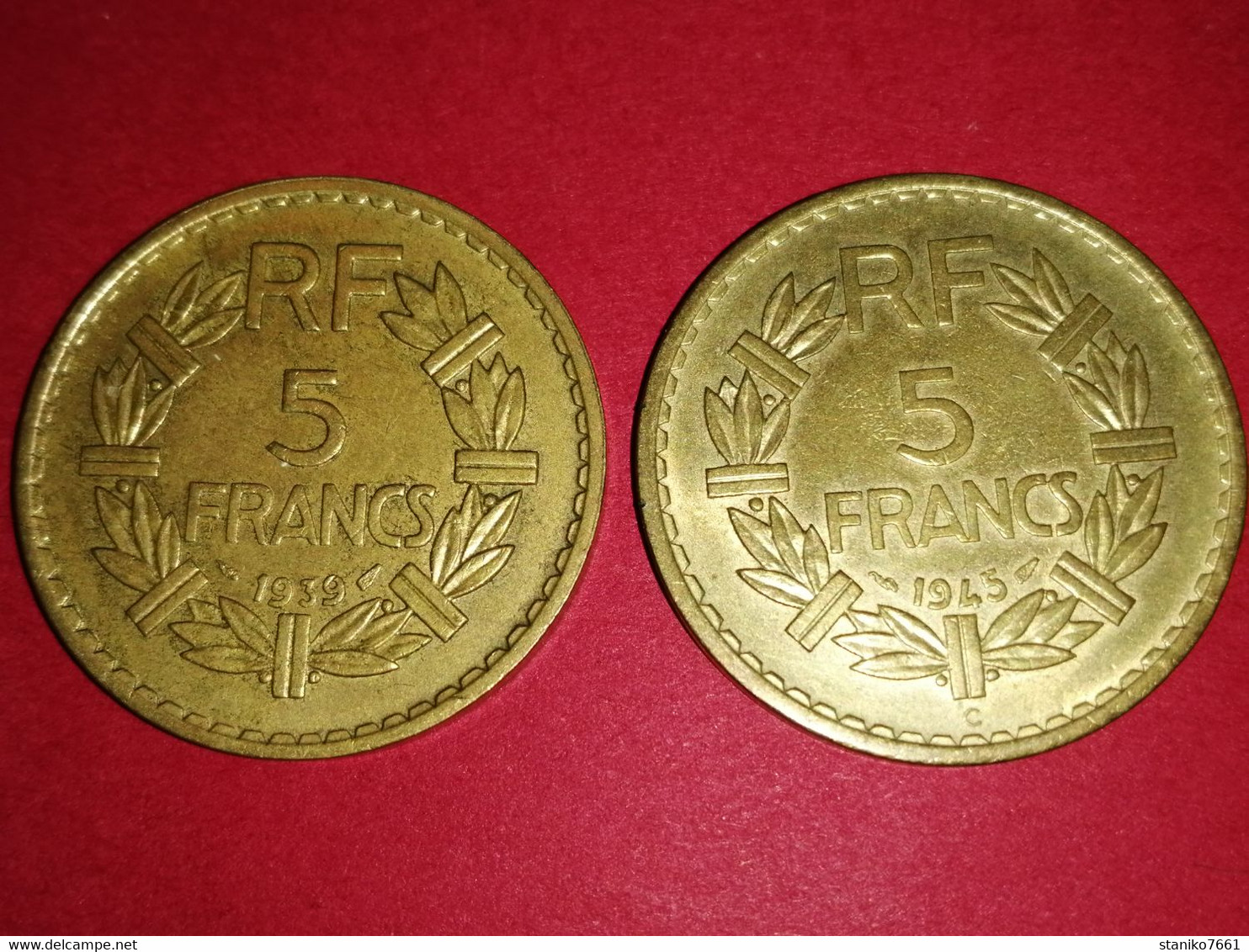 2 X 5 FRANCS LAVRILLIER BRONZE ALU.1939 ET 1945 C TTB MONNAIE FRANÇAISE - Autres & Non Classés