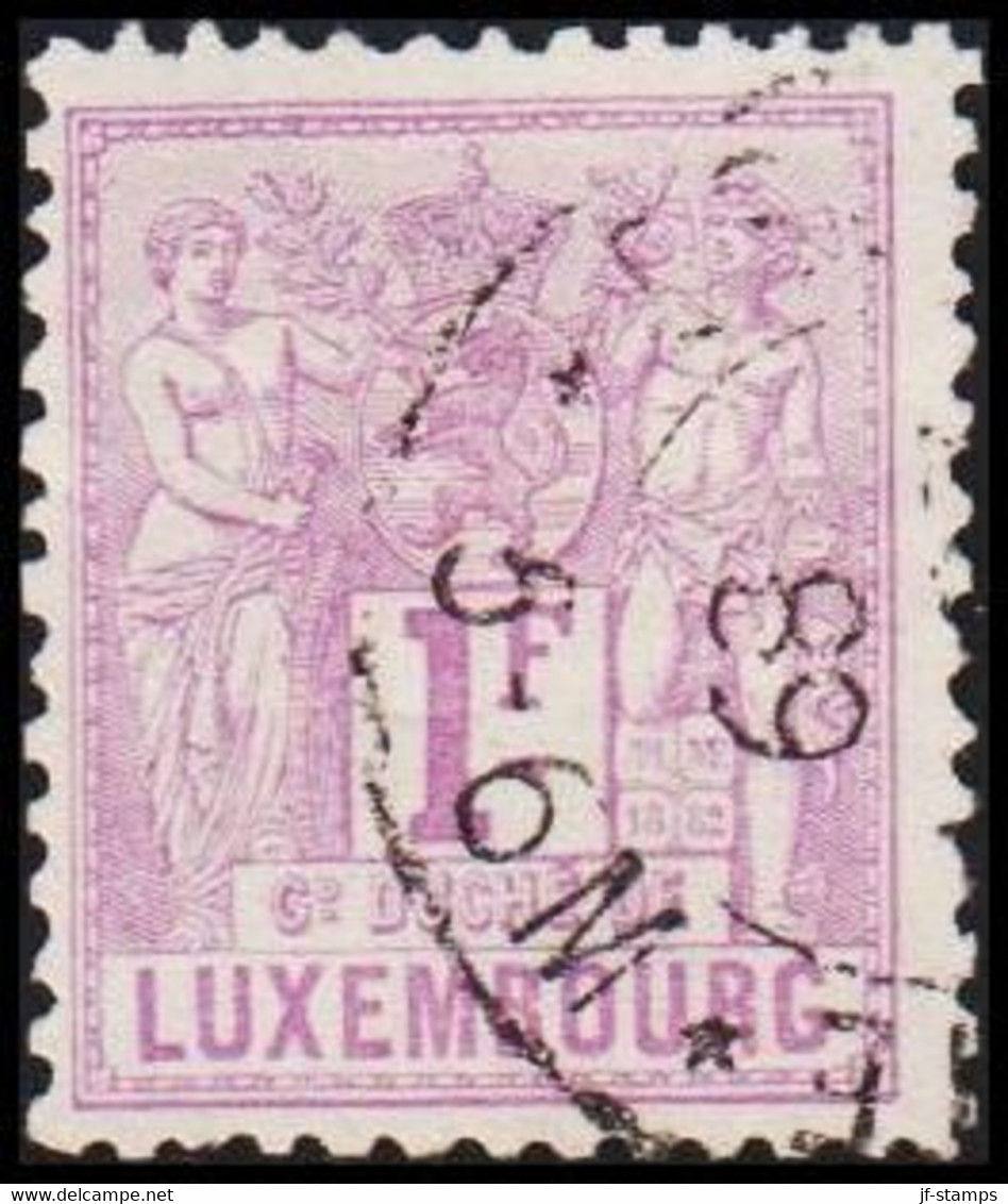 1882-1889. LUXEMBURG Algorie. 1 F. Thin Spot.  (Michel 55) - JF511195 - 1882 Allégorie