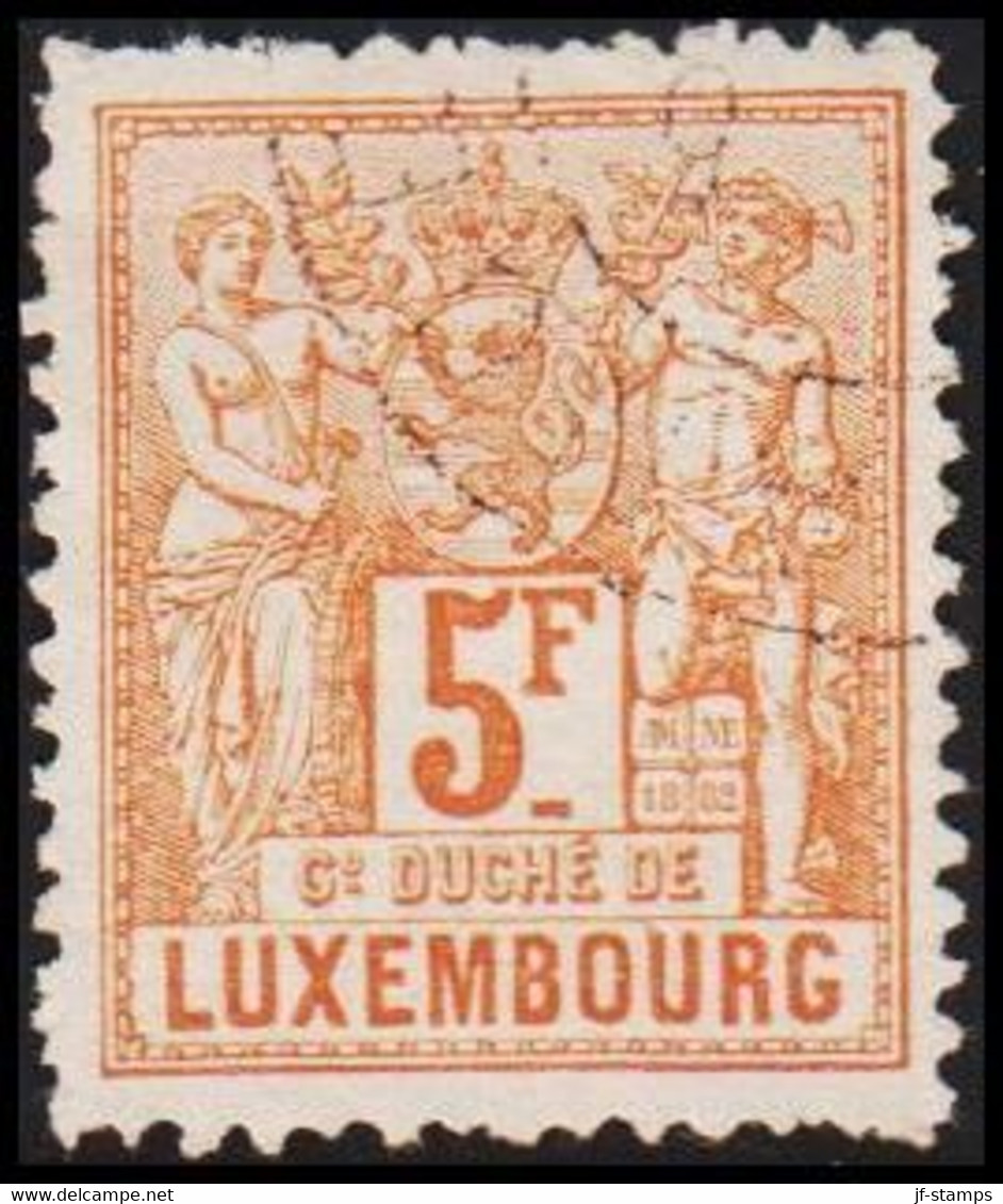 1882-1889. LUXEMBURG Algorie. 5 F.  (Michel 56B) - JF511196 - 1882 Allegory