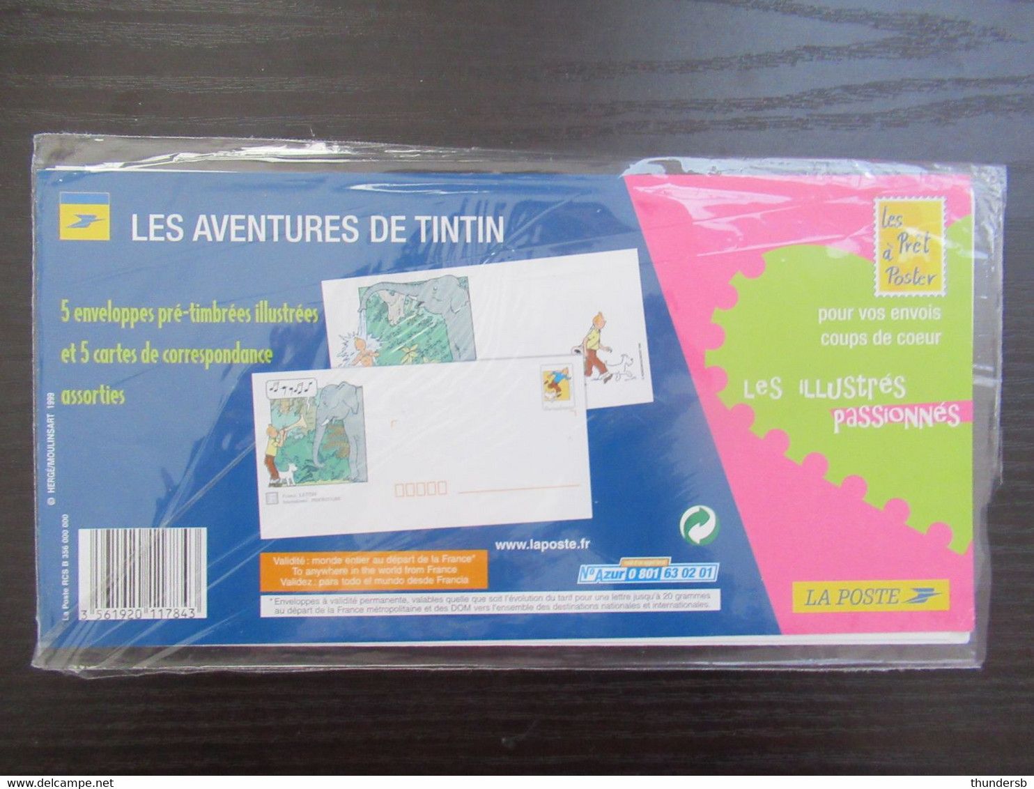 France: 'Tintin' - 5 Enveloppes Pré-timbrées Illustrées Et 5 Cartes De Correspondance - Comics