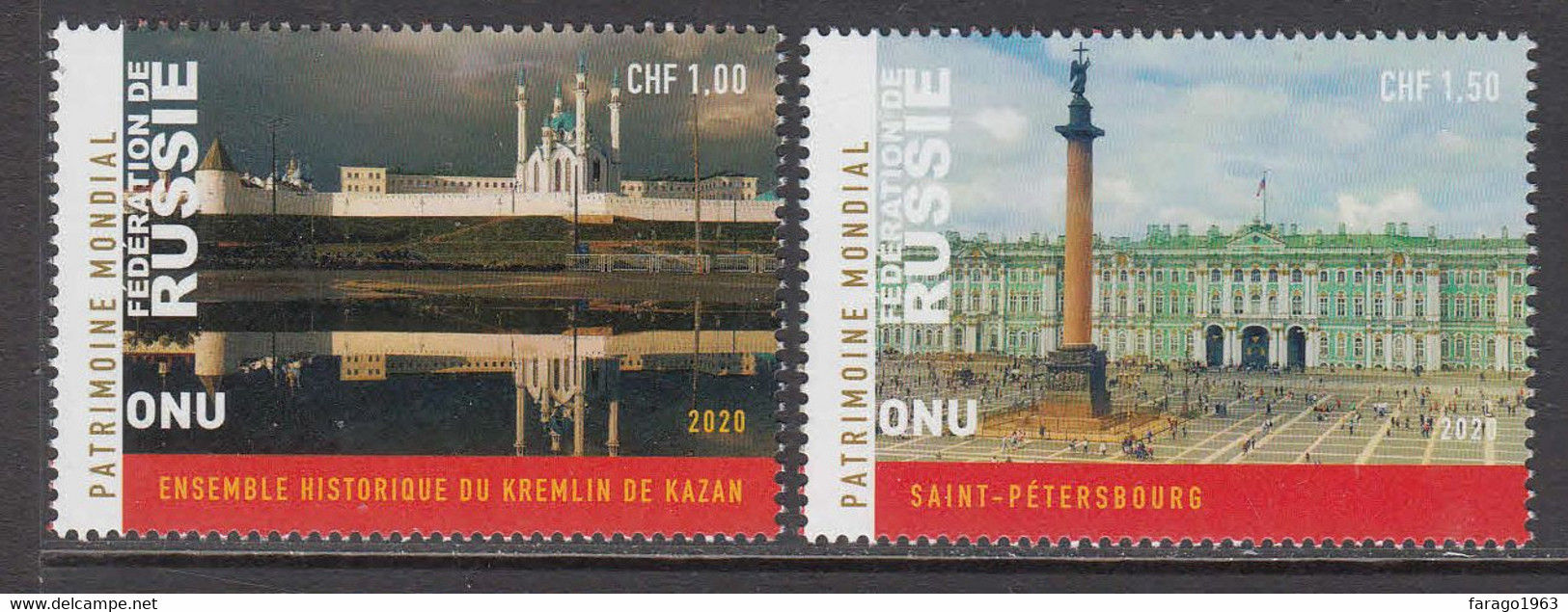 2020  United Nations Russian Federation  Complete Set Of 2 MNH  @ BELOW FACE VALUE - Ongebruikt