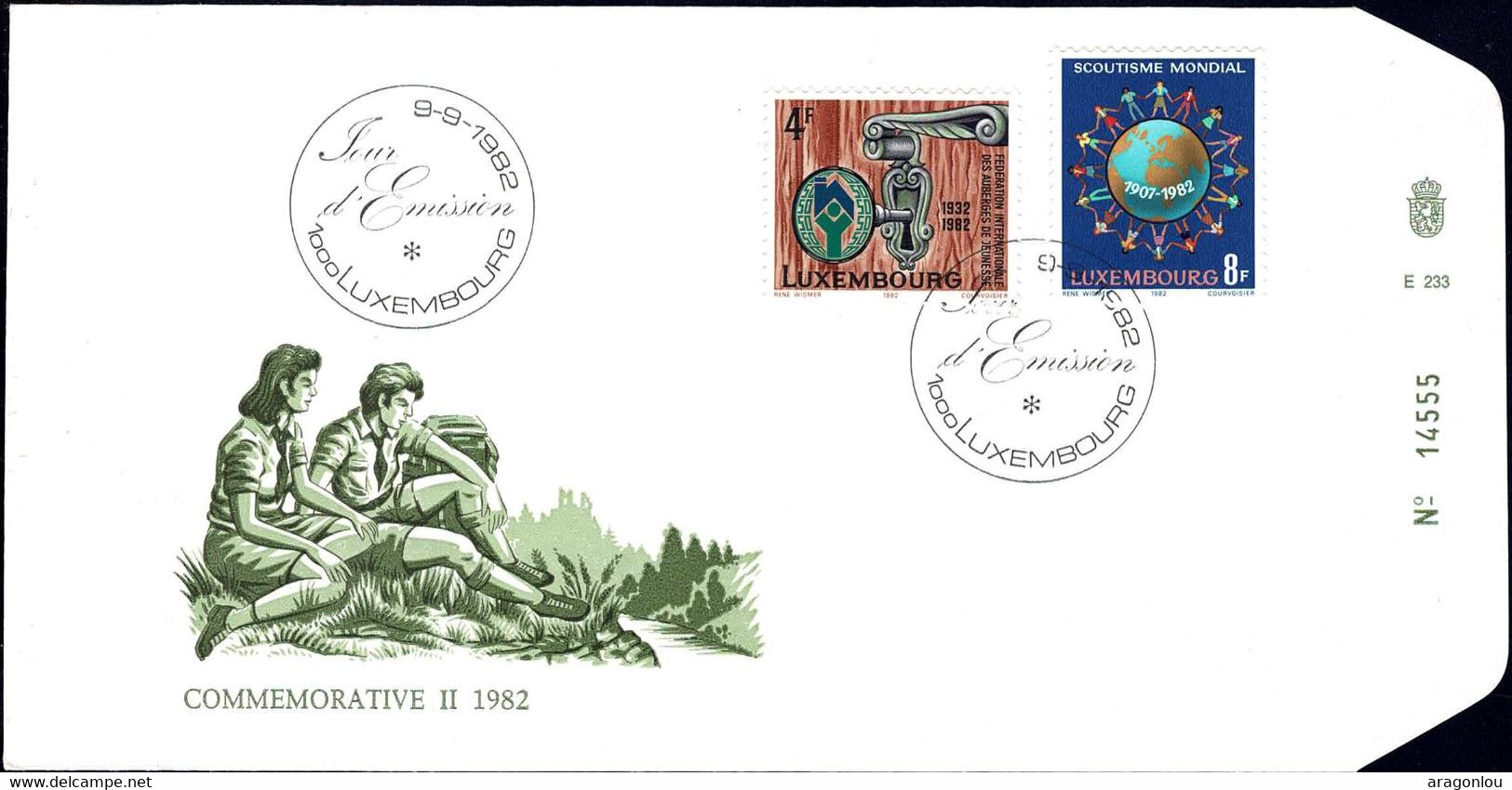 Luxembourg Luxemburg 1982 Lettre FDC Auberges De Jeunesse, Scoutisme - FDC