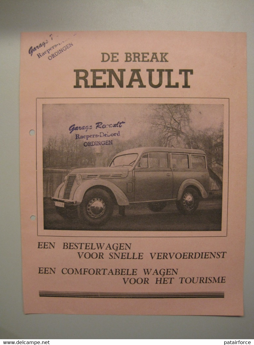 Renault De Break 300kg  / Garage Raepers - Delord  Ordingen - Werbung