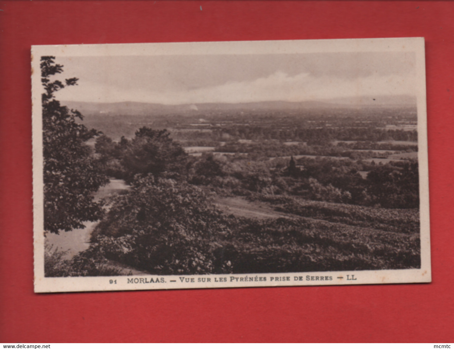 CPA Provenant D'un Carnet -  Morlaas  - Vue Sur Les Pyrénées Prise De Serres - Morlaas