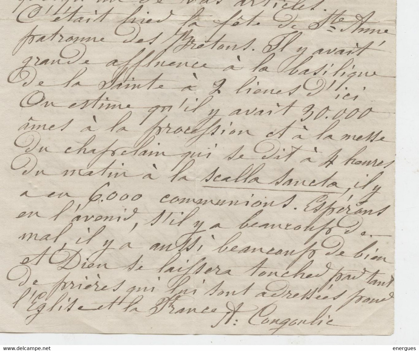 Grand-Champ, Morbihan,Sainte Anne D'Auray,1875, 2 Lettres De  M.Congoulié à Hispa Lourdes, Achat Statue,grotte - Manoscritti