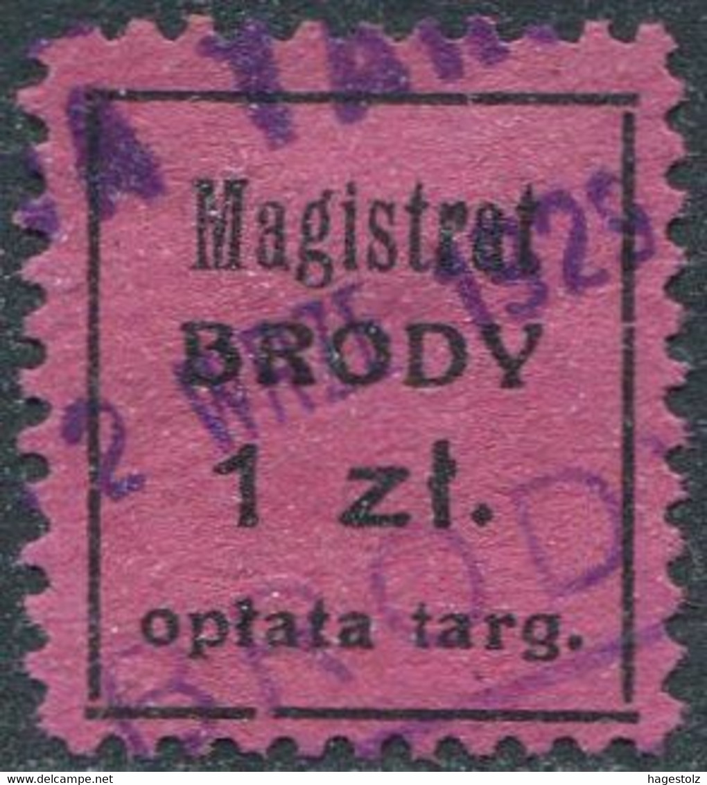 Poland BRODY Local Market Tax 1 Zł. Type 1 Revenue Fiscal  Western Ukraine Gebührenmarke Polen Pologne - Steuermarken