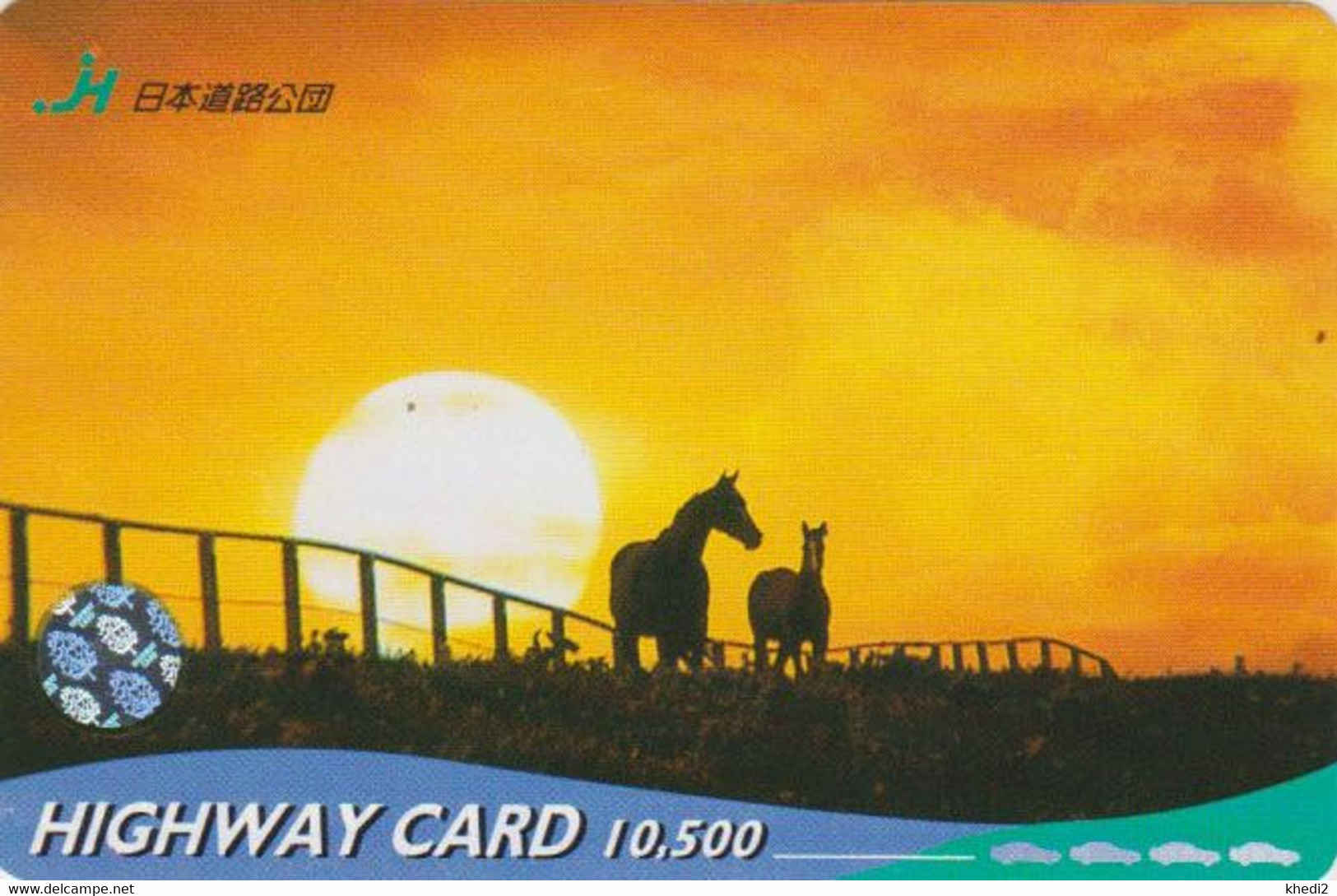 Carte Prépayée JAPON - ANIMAL - CHEVAL  - HORSE & SUNSET JAPAN Prepaid Highway Card - HW 365 - Caballos