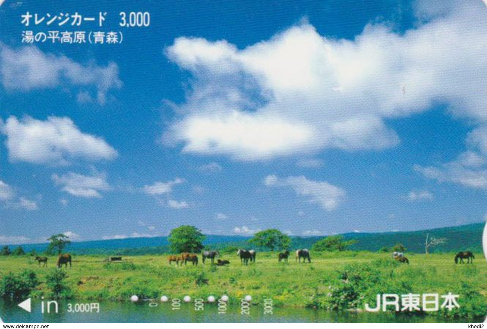 Carte Orange JAPON - ANIMAL - CHEVAL - HORSE JAPAN Prepaid JR Transport Ticket Card - PFERD - CABALLO - 377 - Horses