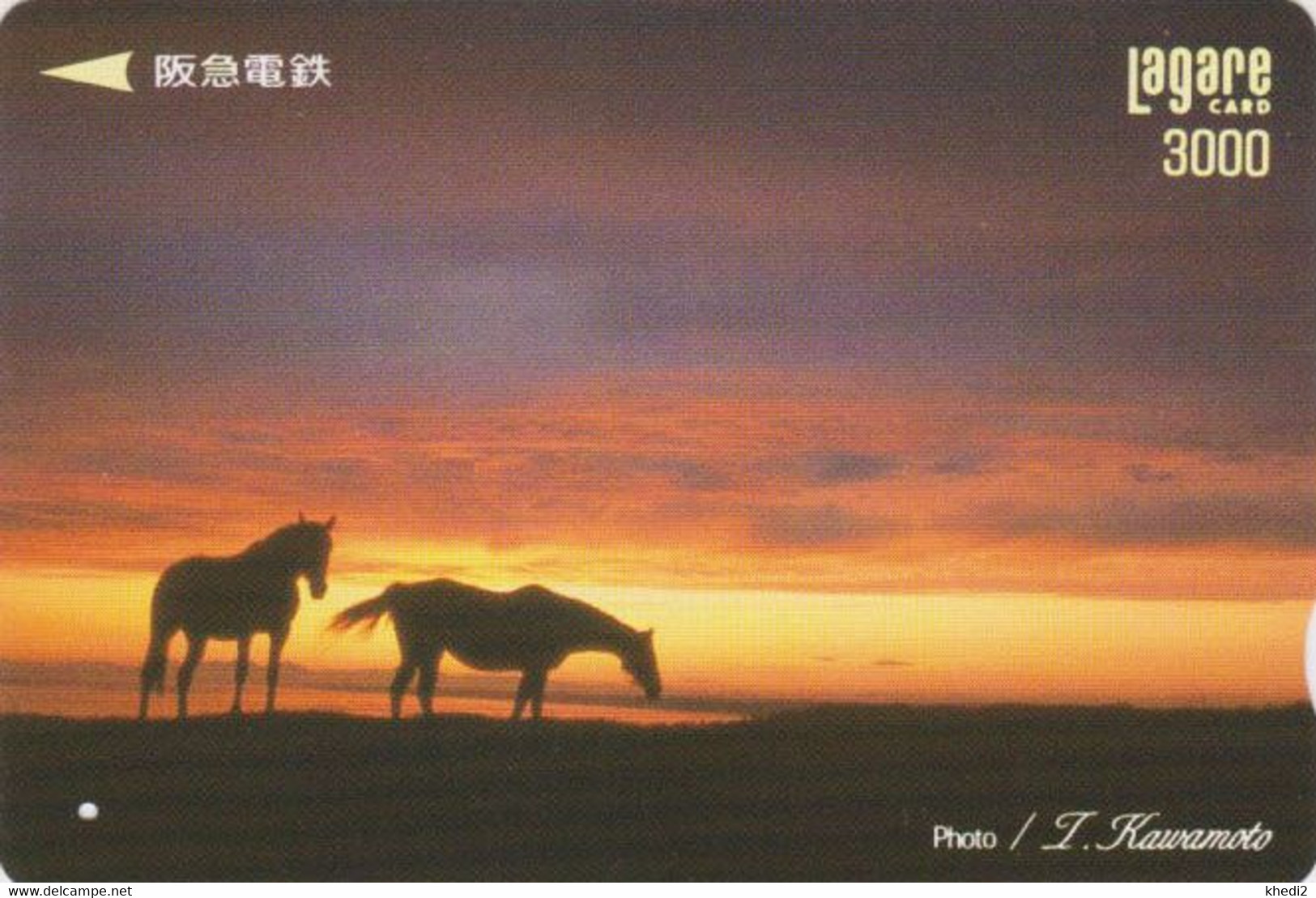 Carte Prépayée JAPON - ANIMAL - CHEVAL - HORSE & SUNSET JAPAN Prepaid Kansai Lagare Transport Ticket Card - 387 - Chevaux