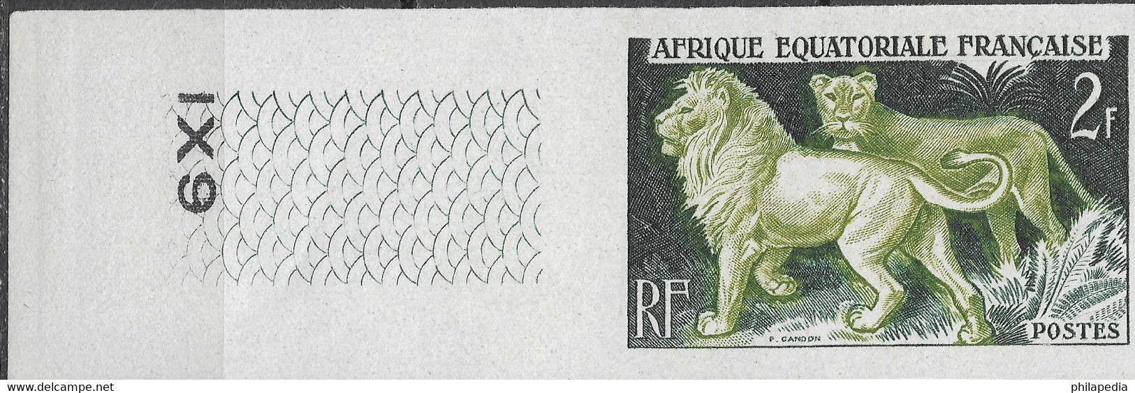 Aef France Elan de Derby Lion Elephant Grand Koudou Non Dentelés Kudu Imperfs Proofs Löwe Ungezähnt Leone Prueba ** 1957