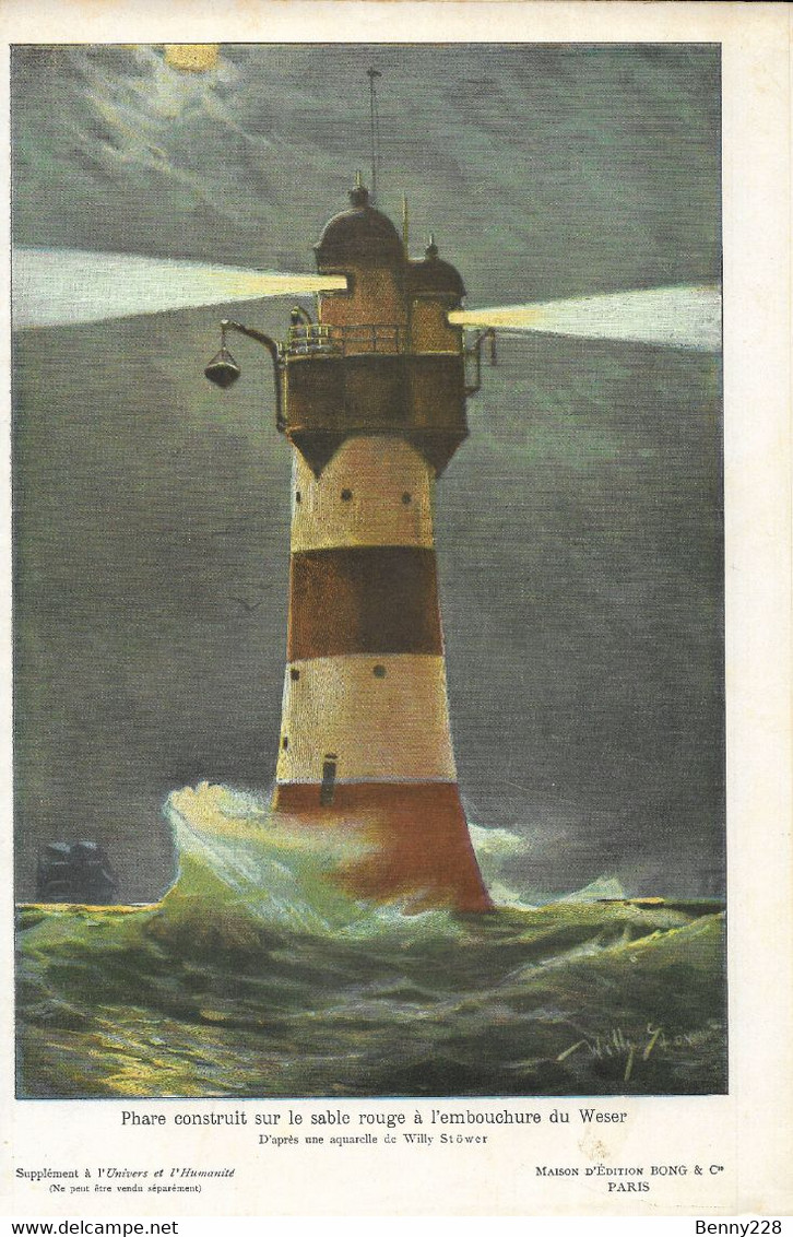 Le phare de Hohe Weg, construit entre 1854 Et 1856. à L'embouchure Du Weser. - Fari