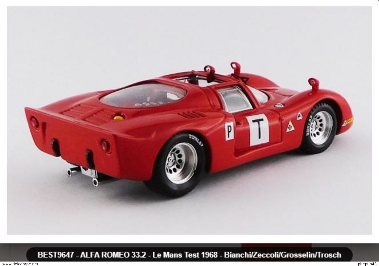 Alfa Romeo 33.2 - Bianchi/Zeccoli/Grosselin/Trösch - Test Le Mans 1968 #T - Best Model - Best Model