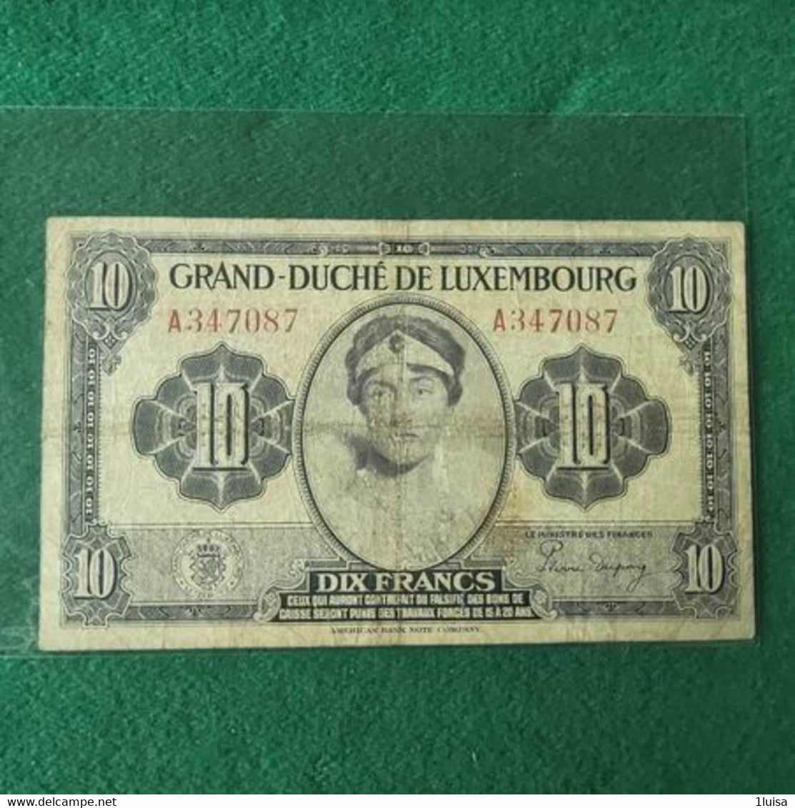 LUSSEMBURGO 10 FRANCS 1944 - Luxemburg