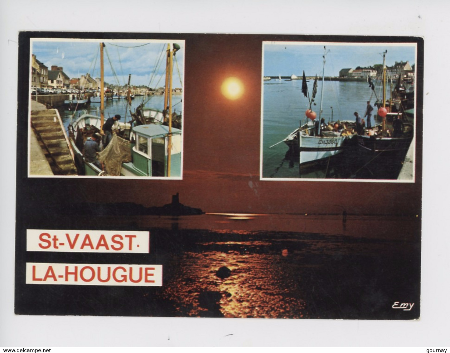 Saint Vaast La Hougue, Multivues N°3 Le Goubey - Bateau Pêcheur Coucher Soleil - Saint Vaast La Hougue