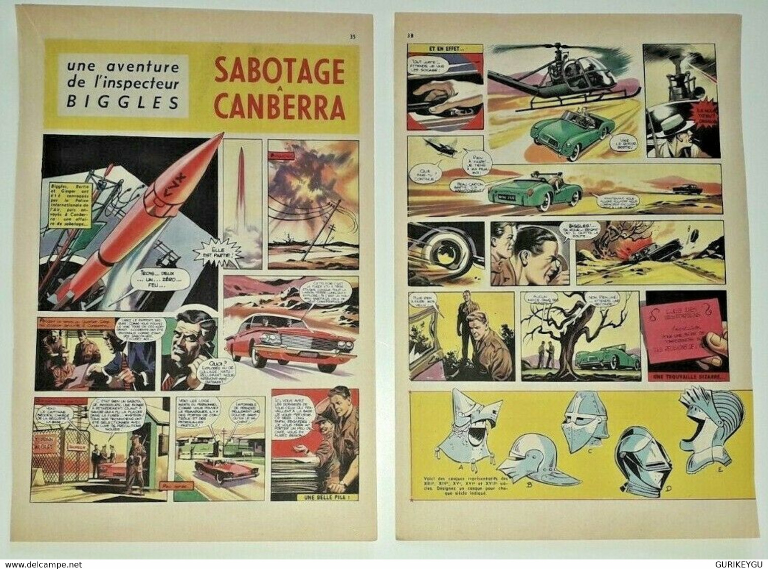 Rarissime Pages Bd L'inspecteur BIGGLES Sabotage à CANBERRA  1960/1963 EO SAGE - Sagédition