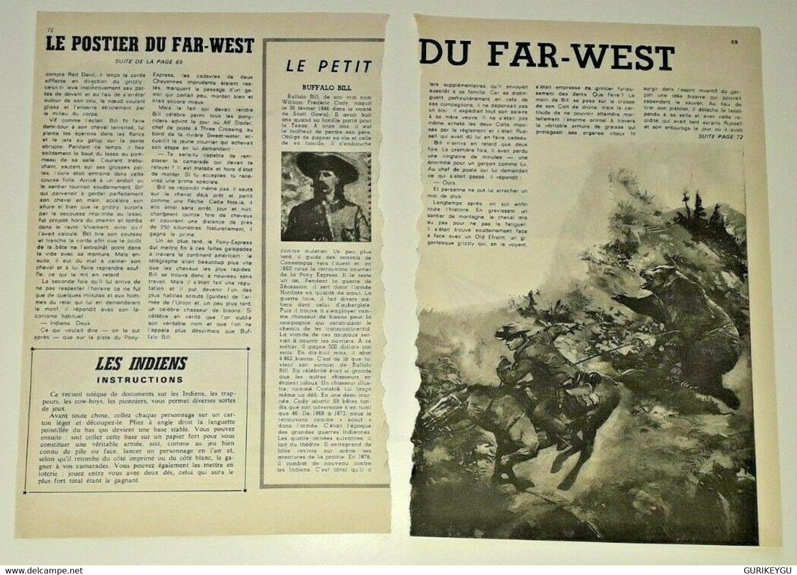2 Pages Bd Découpis 1960/1966 SAGE EO Cow Boy Western Indiens Buffalo Bill - Sagédition