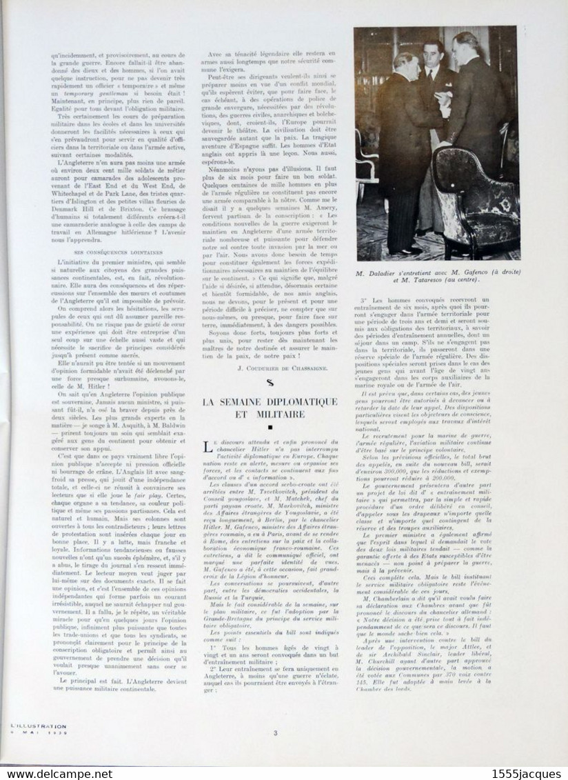 L'ILLUSTRATION N° 5018 06-05-1939 TÉLÉPHOTOGRAPHIE HITLER REICHSTAG LÉONARD DE VINCI ALAND BUDAPEST RAY VENTURA RADIO