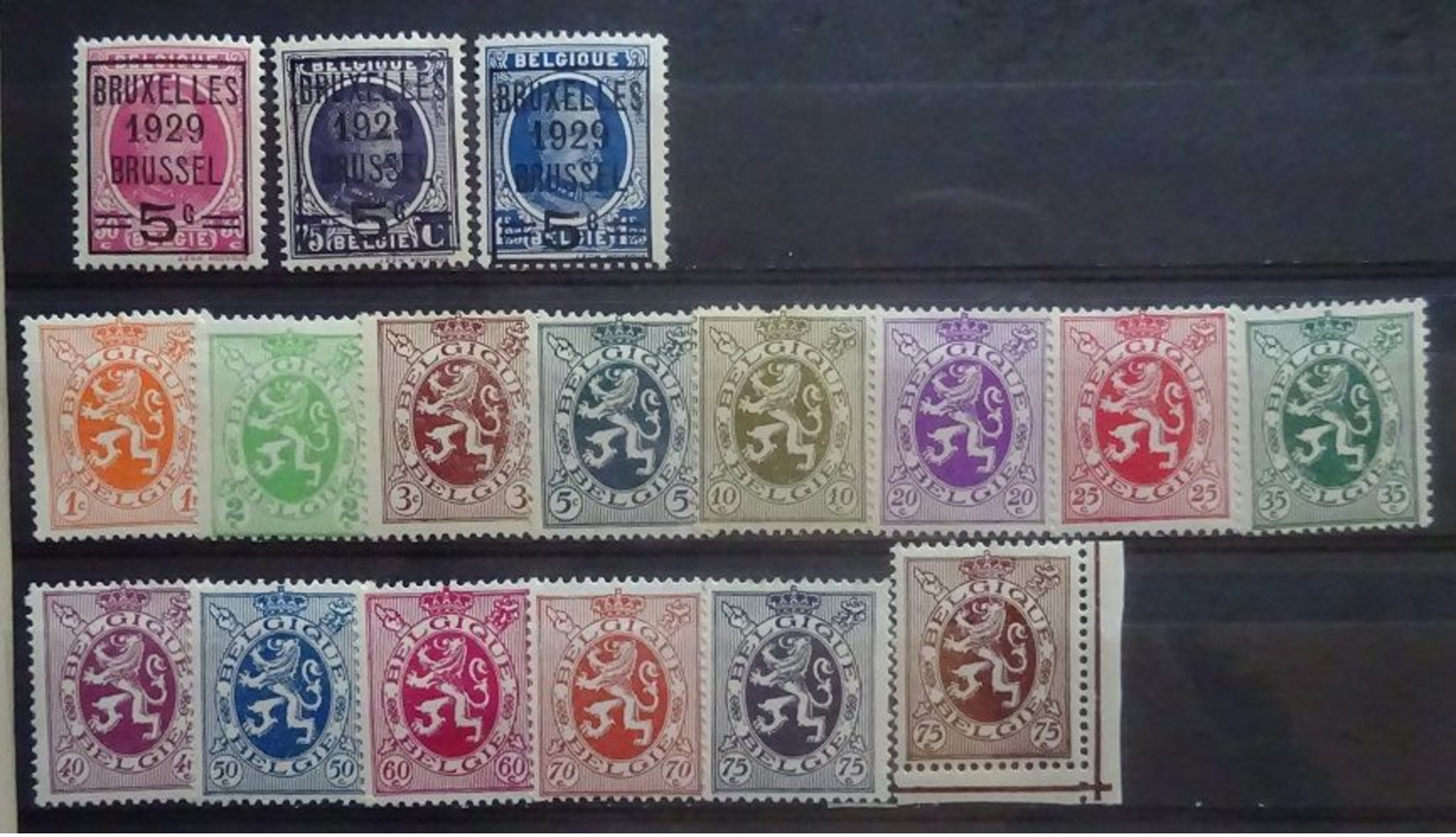 BELGIE  1929    Nr. 273 - 275   Postfris **   +  Nr. 276 - 288 A    Scharnier *   CW 19,00 - Used Stamps