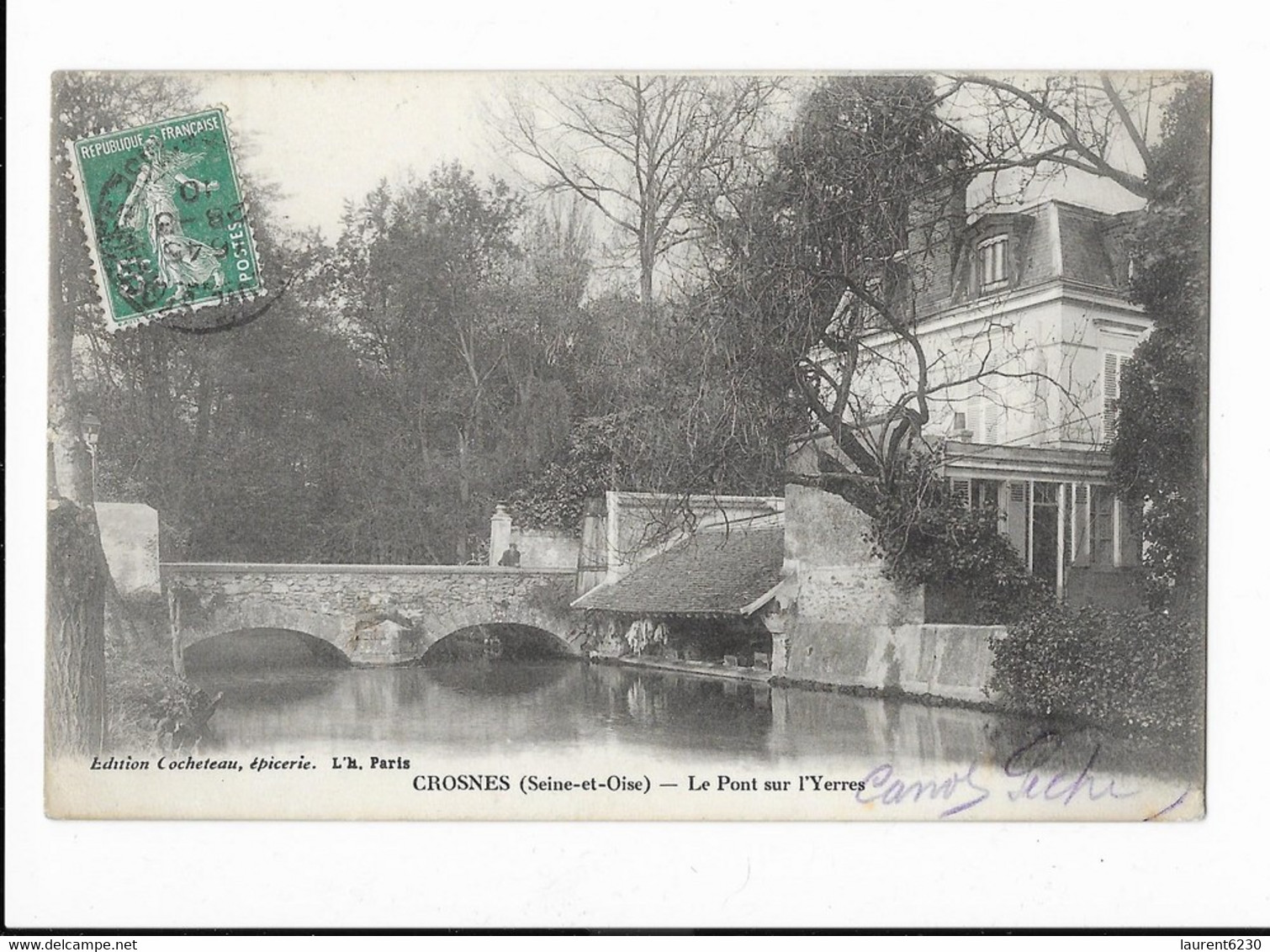 Crosnes - Le Pont Sur L'Yerres - Lavoir - édit. Cocheteau  + Verso - Crosnes (Crosne)