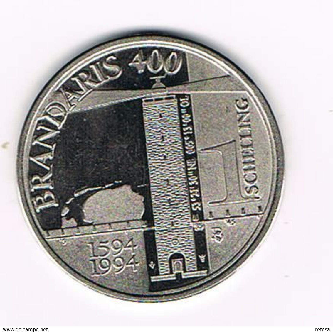 # NEDERLAND  TERSCHELLING SCHYLGE 1 SCHELLING BRANDARIS 400 - 1594/1994 - Monete Allungate (penny Souvenirs)