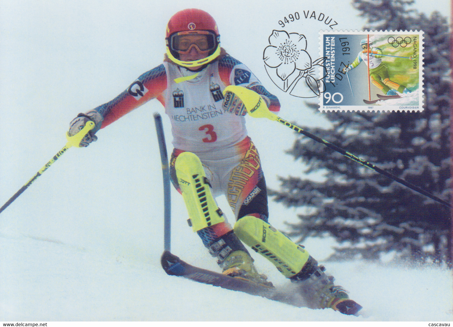 Carte  Maximum  1er  Jour   LIECHTENSTEIN    Jeux   Olympiques   De   NAGANO    1998 - Winter 1998: Nagano