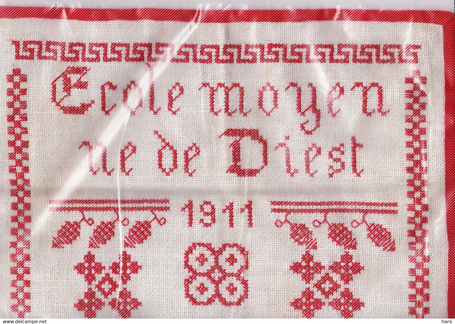 DIEST 1911 - Ecole Moyenne - Travail Au Point De Croix ( 25 X 31 Cm ) Couture,...(b295) - Point De Croix