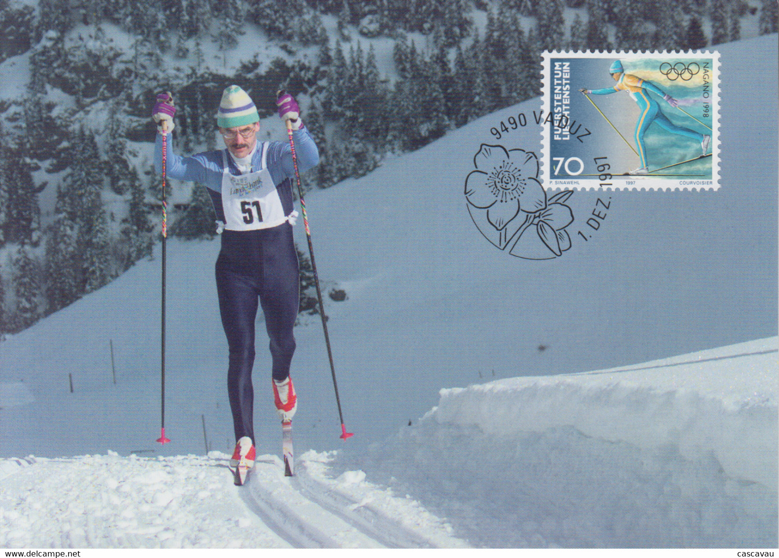 Carte  Maximum  1er  Jour   LIECHTENSTEIN    Jeux   Olympiques   De   NAGANO    1998 - Hiver 1998: Nagano