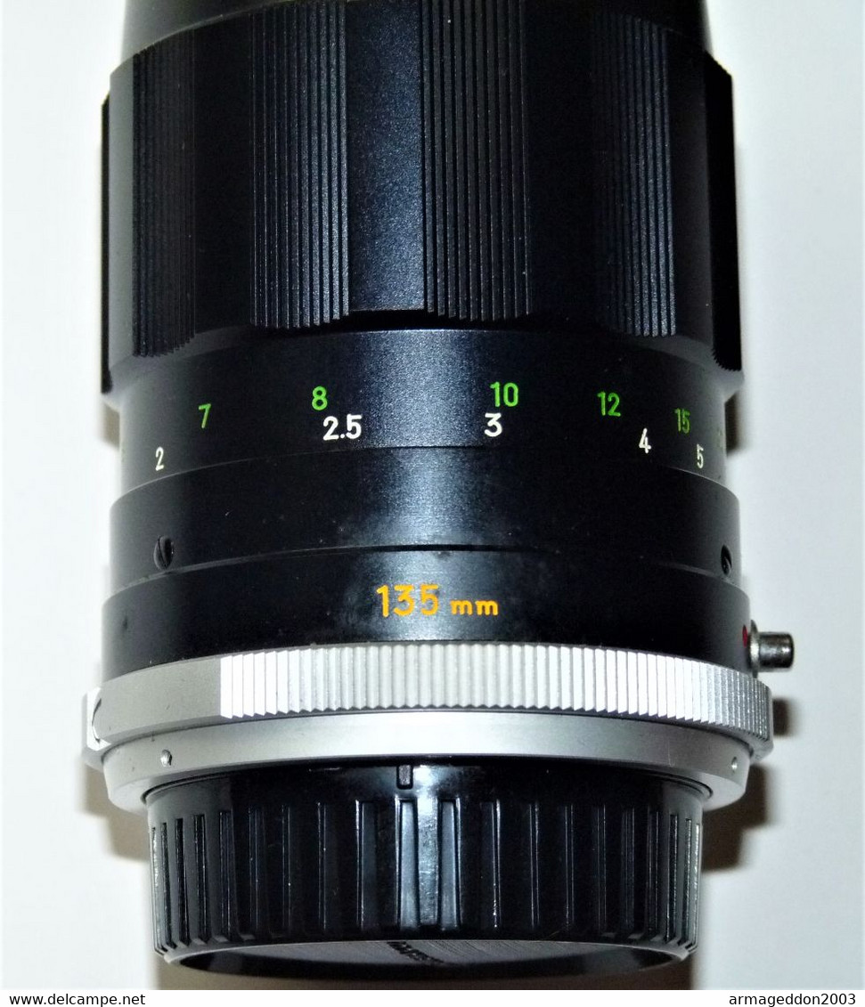 OBJECTIF MINOLTA MC TELE ROKKOR 135 Mm F 3.5 Lens DANS SON ETUI EN CUIR TBE - Appareils Photo